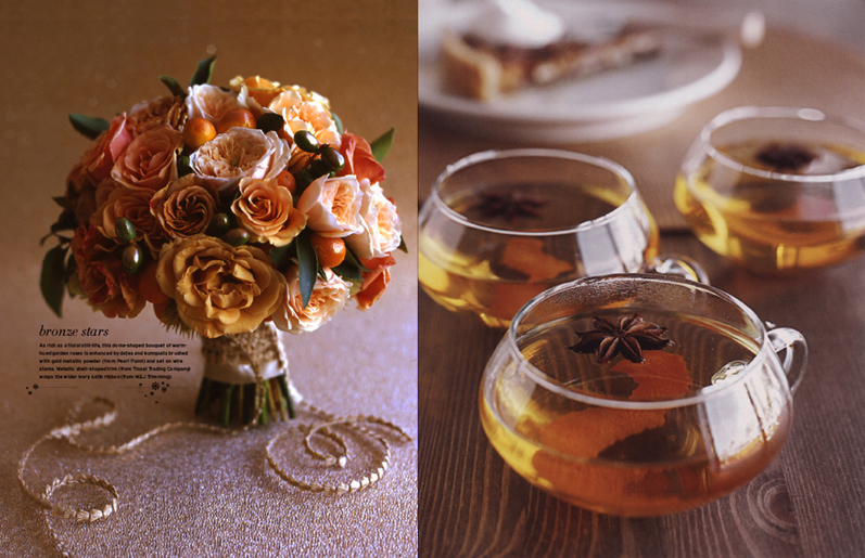 Martha Stewart Weddings Bouquet Flowers and Williams Sonoma Bride and Groom Entertaining Book